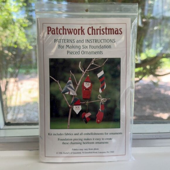 Patchwork Christmas Patterns & Instructions For 6 Pieced Ornaments Kit - Picture 1 of 7
